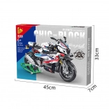 Stavebnice závodní motocykl bílý, 912 dílků