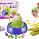 dětská sada diy hrnčířské kolo s hlínou a barvami