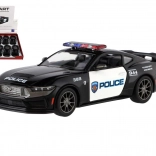 kovový model auta Ford Mustang Dark Horse Police 2024 1:38 se zpětným natažením, 13 cm