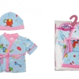 Modrý župánek s čepičkou pro panenky 40-45 cm