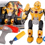 Šroubovací robot se světly a zvuky – stavebnice s vrtačkou a příslušenstvím, žlutý