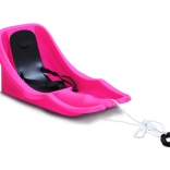 Dětský bob s opěradlem BABY RIDER MONSTER – růžový, černá sedačka