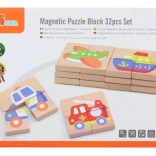 Magnetická Dřevěná Puzzle Viga - Dopravní Prostředky FSC Certifikát