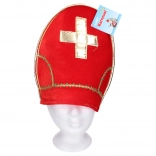 Mikulášská čepice z flísu se zlatou výšivkou 31 × 28 cm