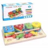 Dřevěná dětská vkládačka s rybičkami
