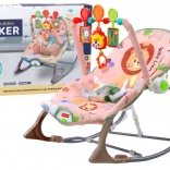 Kolébka pro miminka Růžový Lev s vibracemi a zvukem