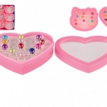 Dětské nastavitelné prstýnky s perlou 12ks v krabičce