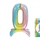 Nafukovací fóliový balónek číslo 0 duha 80 cm