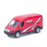 Kovová a plastová auto dodávka s pohonem na setrvačník