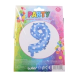 Modrý nafukovací balónek číslo 9 s hvězdičkami 78 × 50 cm