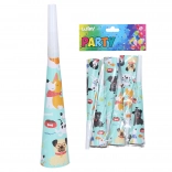 Párty trumpetky s motivem psa 20 cm (6 ks)