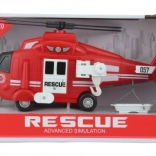 Hasičská helikoptéra na baterie se světlem a zvukem