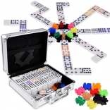 Sada her Domino a Mexican Train v kovovém kufříku