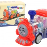 Veselá Lokomotiva Pro Děti LED Světla Třecí Pohon