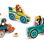Dřevěné dopravní prostředky na patentky od Djeco