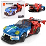 Technické stavebnice sportovní auto modro‑červené 138 dílků