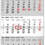 Notique nástěnný tříměsíční kalendář Krajina, slovenská jména 2026, 29,5 × 43 cm, šedý