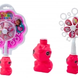 větrníková pistolka na bubliny s jednorožcem – růžová sada s miskou