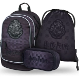 Školní set BAAGL Core HARRY POTTER Bradavice černý – batoh, penál a sáček