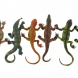 Sada gumových ještěrek s přísavkou v boxu