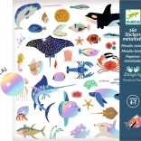 Djeco metalické samolepky – oceán, 160 ks