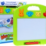 Magická kreslicí tabule pro děti 3+ se 4 barvami a 4 zvířecími razítky