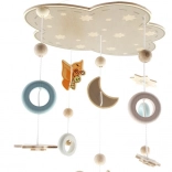 Závěsný kolotoč medvídek z přírodního dřeva