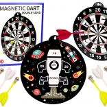 Oboustranný magnetický terč s raketou a 6 šipkami