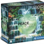 Puzzle 500 dílků CLEMENTONI Peace Collection – Vodopád The Flow