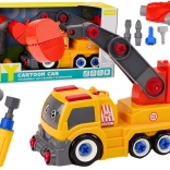 Kreslený nákladní jeřáb DIY k rozebírání – oranžový