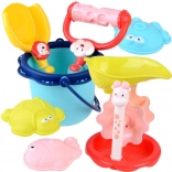 Barevná plážová sada s kyblíkem a formičkami