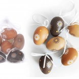 Dekorační plastové malované vajíčko 6 cm, 6 ks