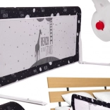 otevírací bezpečnostní zábrana na postel 200 cm – černá